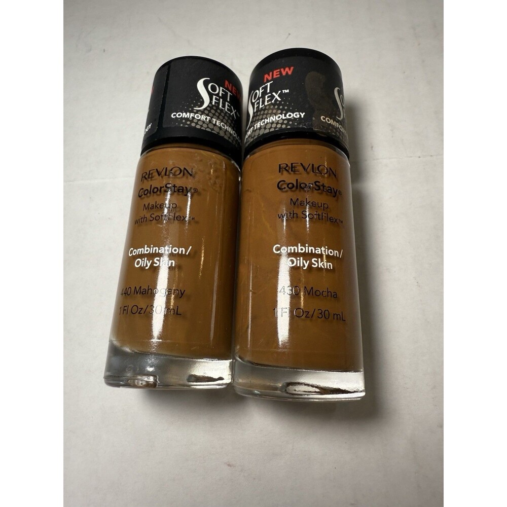 REVLON Colorstay Makeup SoftFlex Normal/Dry 1FLOZ 440 Mahogany & 430 Mocha 2 PCS